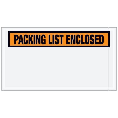 Bsc Preferred 5-1/2 x 10'' Orange Panel-Face ''Packing List Enclosed'' Envelopes, 1000PK BUY00025821
